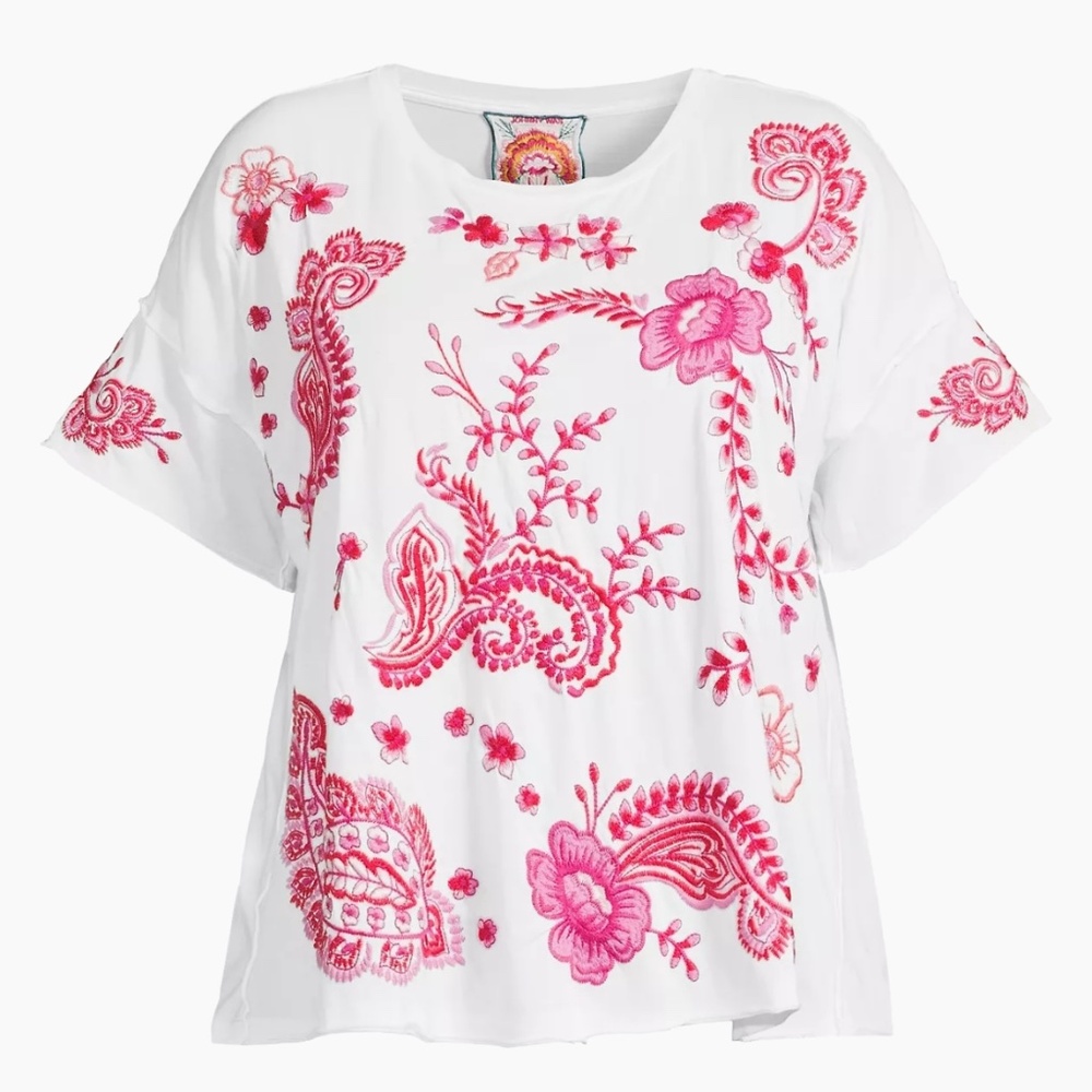 JOHNNY WAS Cassia Raw Detail Swing Tee